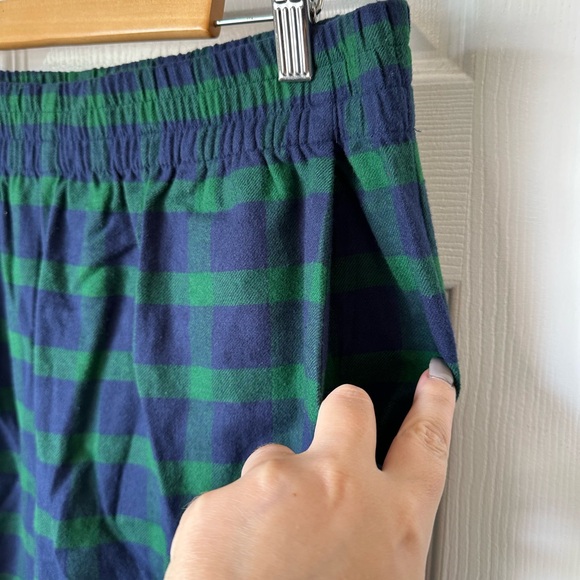 Eberjey Mens Flannel Long PJ Set Windowpane Plaid True Navy Sz.L - Picture 10 of 12